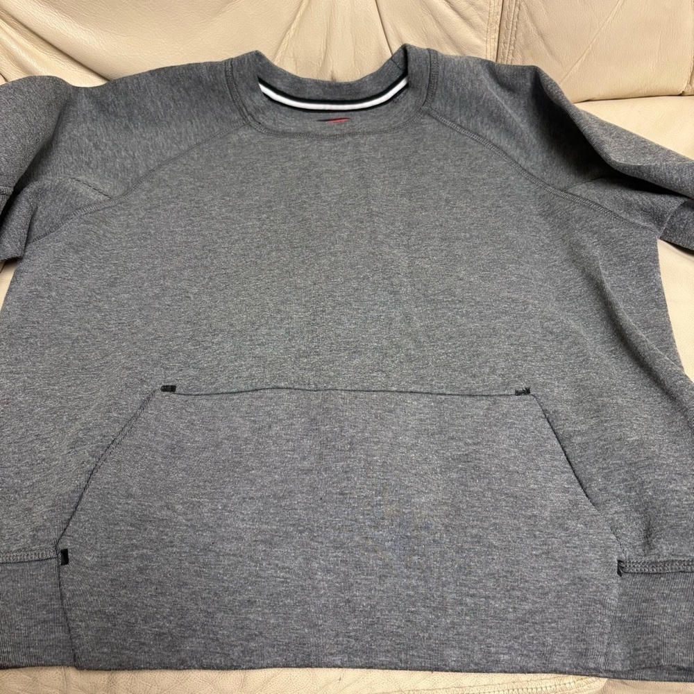 NIKE sz S Tech Fleece Sweatshirt Gray Big Swoosh Teal Back Logo - Picture 5 of 12